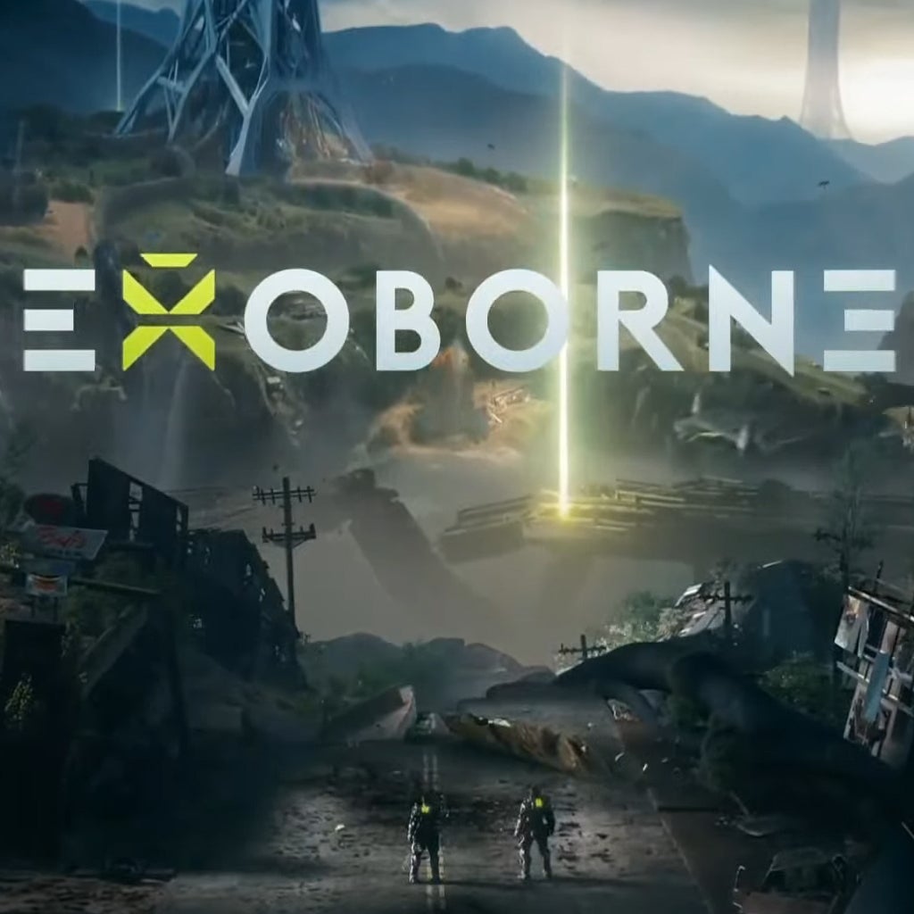 Exoborne — official-style key art and gameplay scene