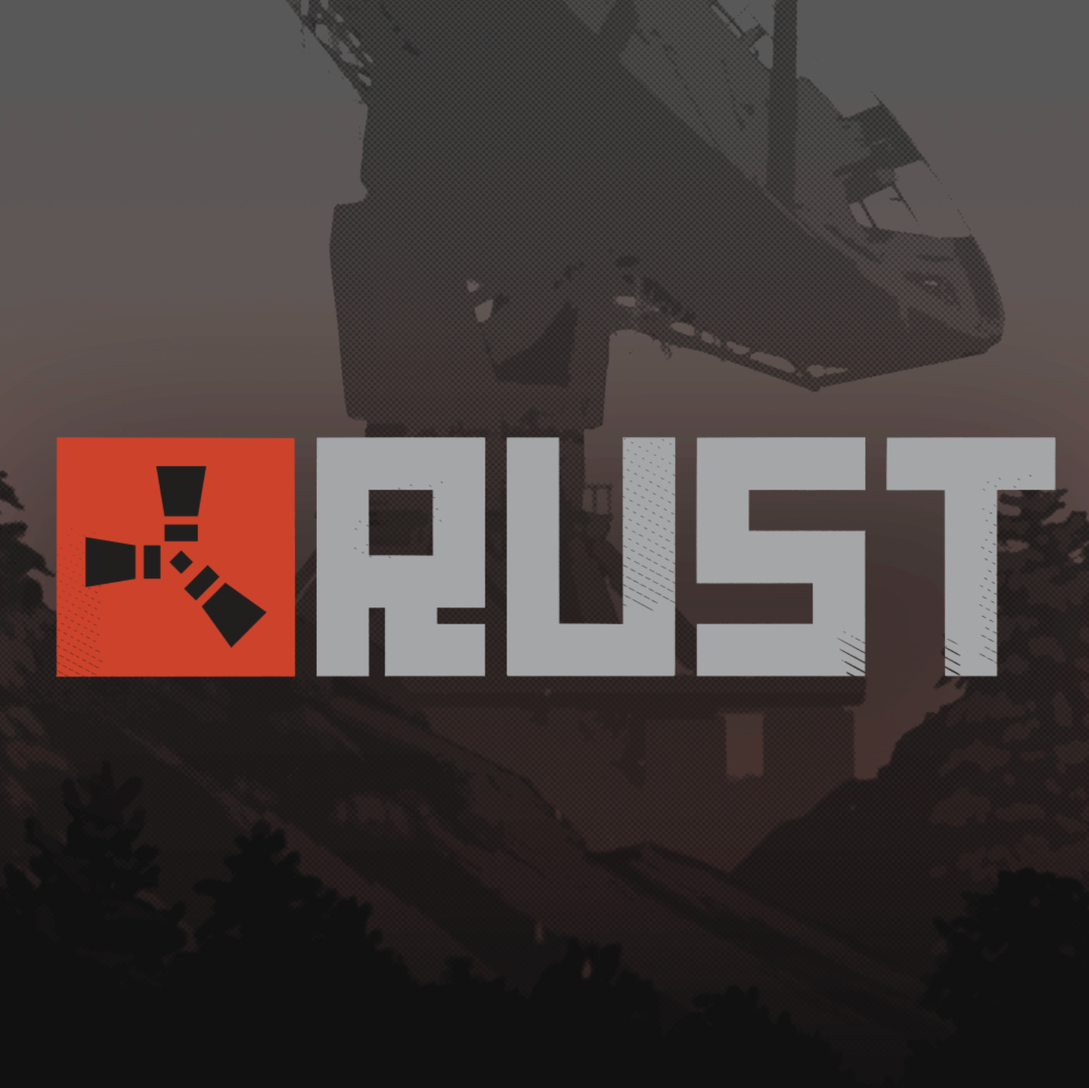 Rust — official-style key art and gameplay scene
